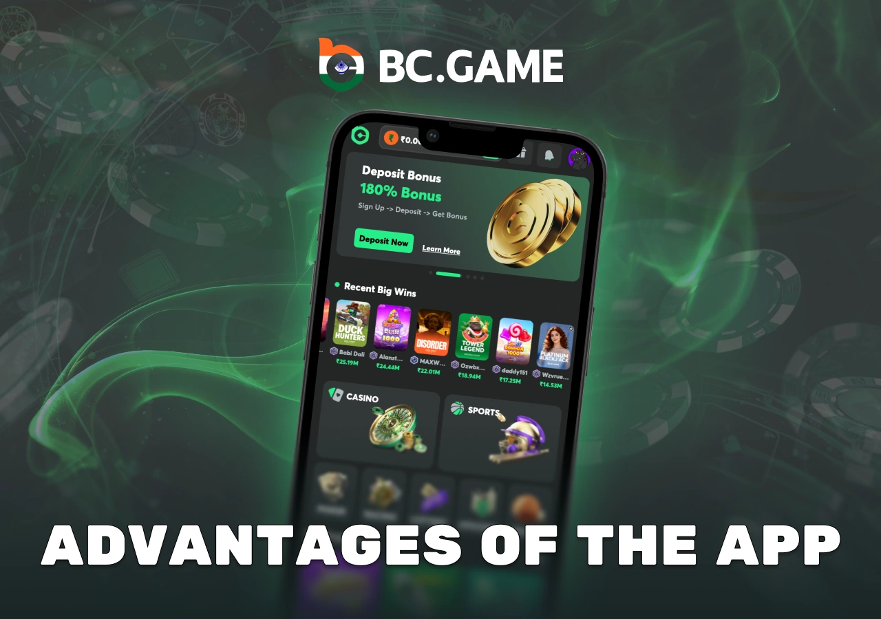 Main benefits of the BC Game mobile application